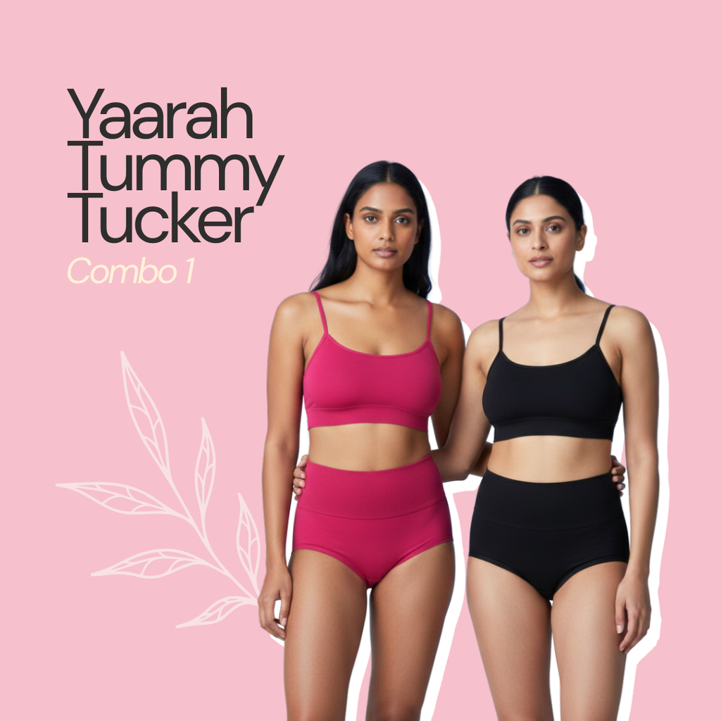 Yaarah Bamboo Tummy Tucker - Combo -1 (Black and Pink)