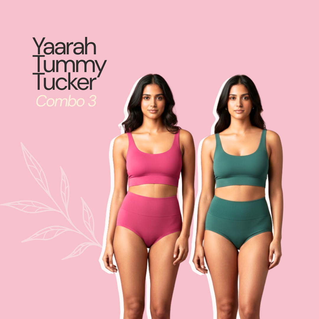 Yaarah Bamboo Tummy Tucker - Combo -3 (Green and Pink)